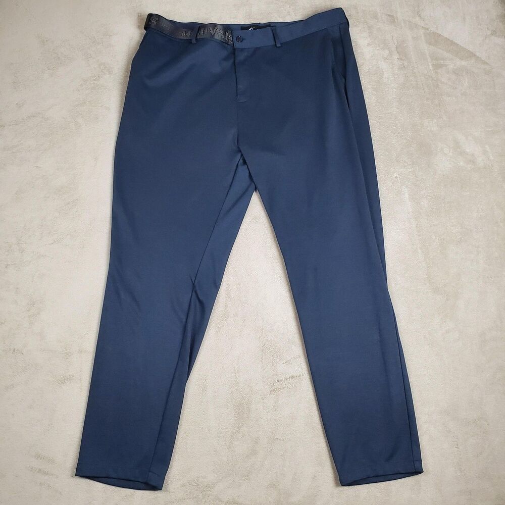 Mauvais Pants Mens 38x30 Blue Slim Fit Stretch Ponte Dress Casual Tapered Leg
